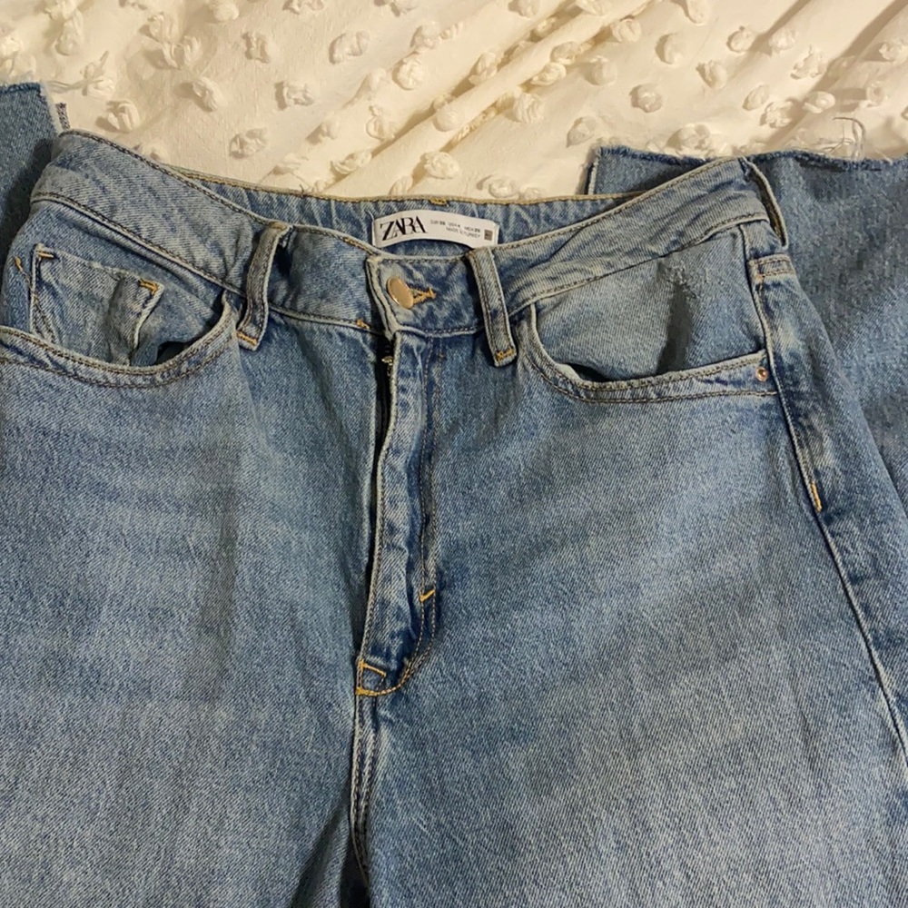 Zara split hem high waisted jeans